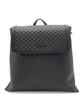 Gucci Micro Guccissima Backpack Leather Black Gold